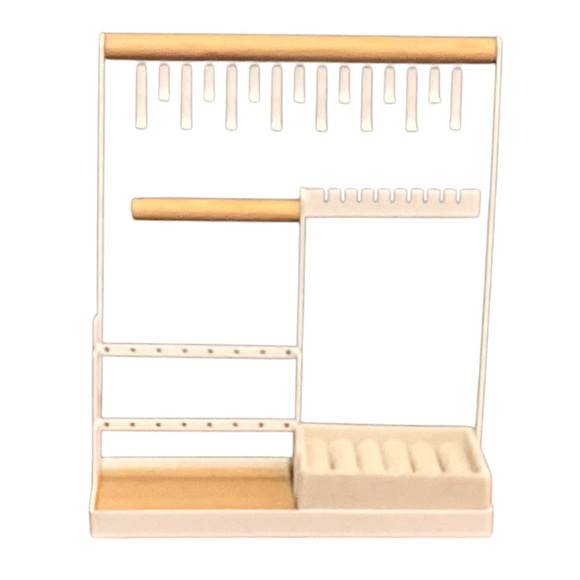 Bundle of 2 Jewelry Organizers Faux Wood and White and Silver Metal - Picture 9 of 14